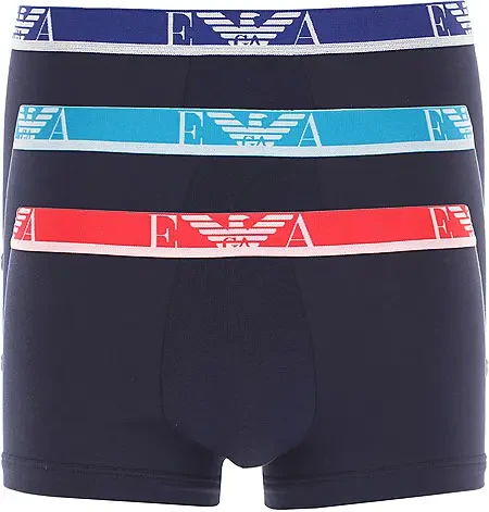 商品[国内直发] Emporio Armani|EMPORIO ARMANI 男士拼色棉质四角内裤三件套 111357-1P715-40035,价格¥452,第1张图片