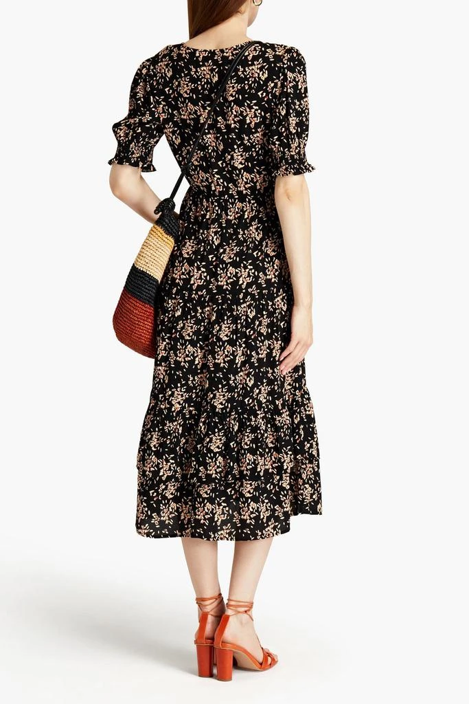 商品ba&sh|Rika ruched printed crepe midi dress,价格¥1386,第1张图片