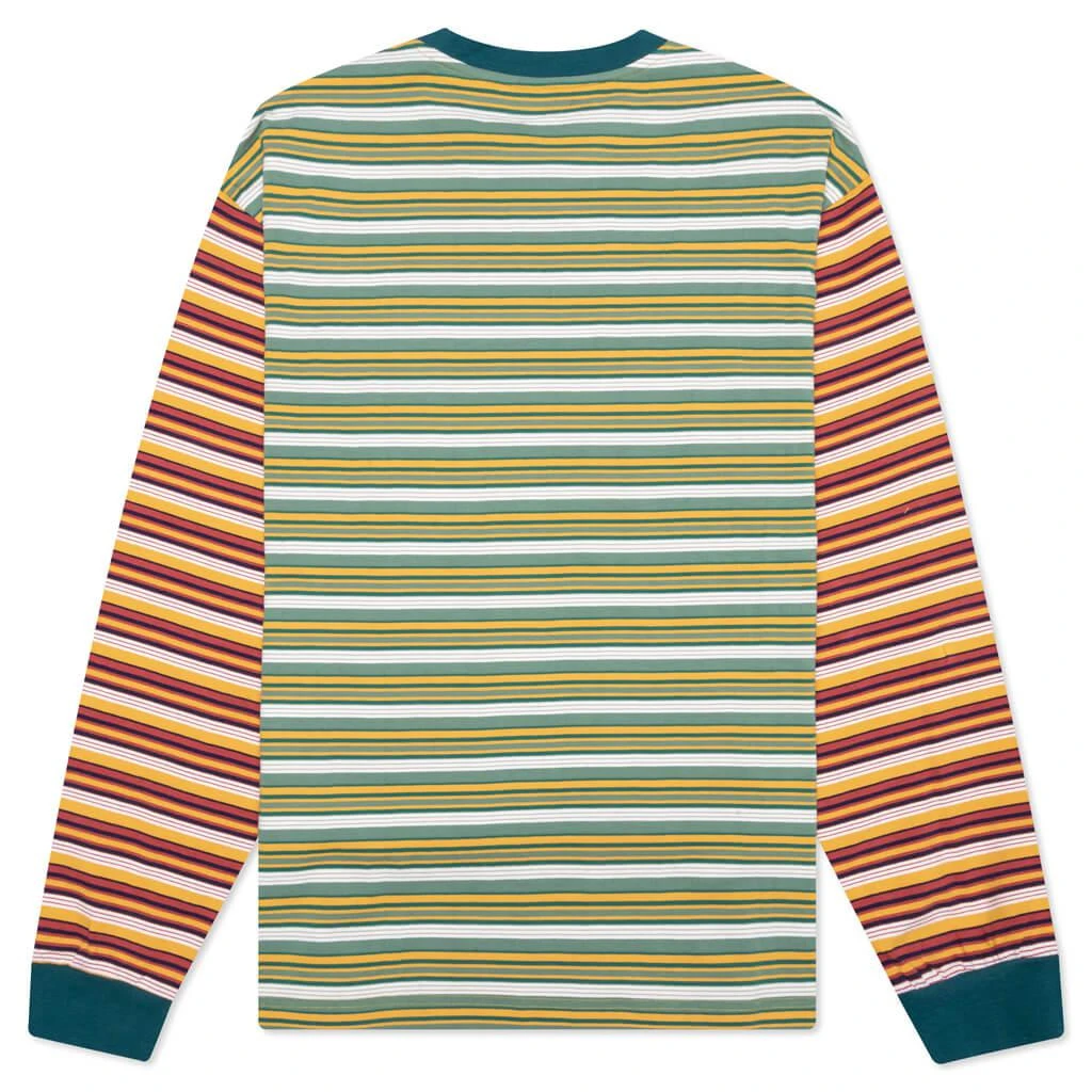 商品Brain Dead|Brain Dead Nineties Blocked Striped Long Sleeve - Mallard,价格¥282,第2张图片详细描述