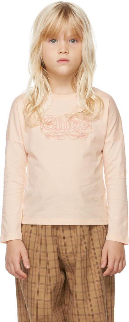 商品Chloé|Kids Pink Logo Long Sleeve T-Shirt,价格¥759,第4张图片详细描述