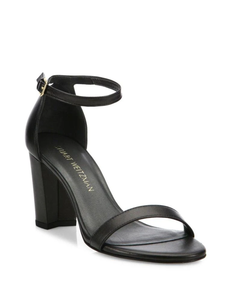 商品Stuart Weitzman|Nearlynude Leather Block Heel Sandals,价格¥1790,第1张图片