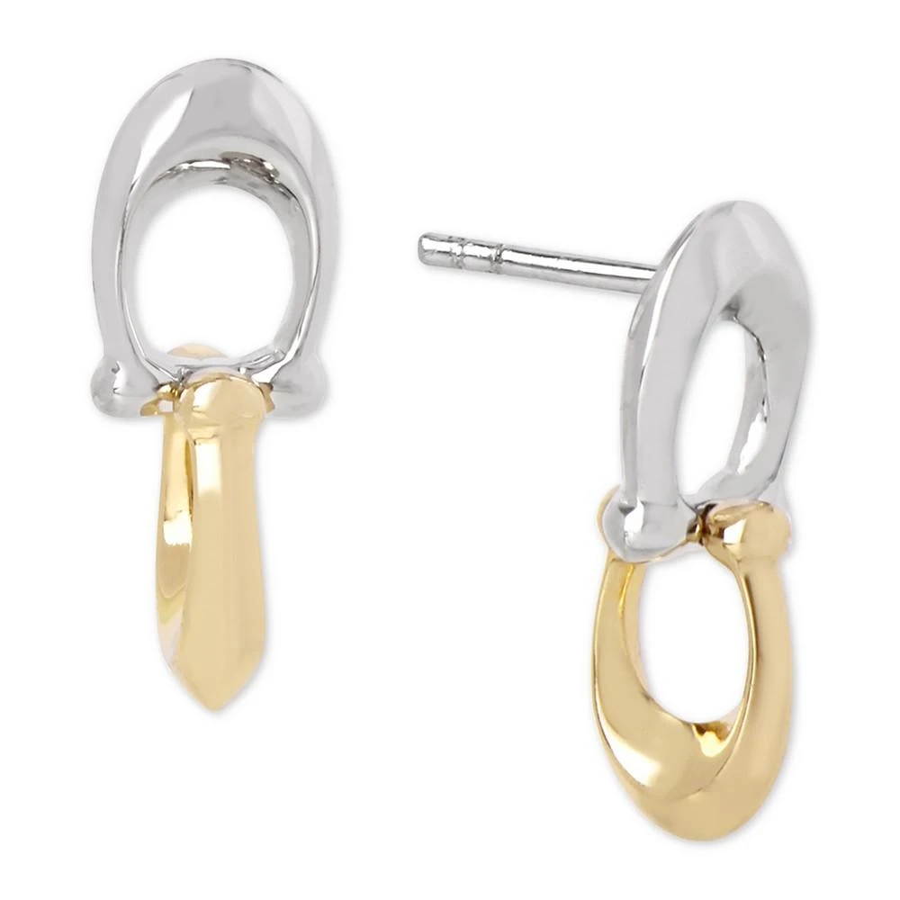 商品Coach|Two-Tone Signature C Double Drop Earrings,价格¥339,第1张图片