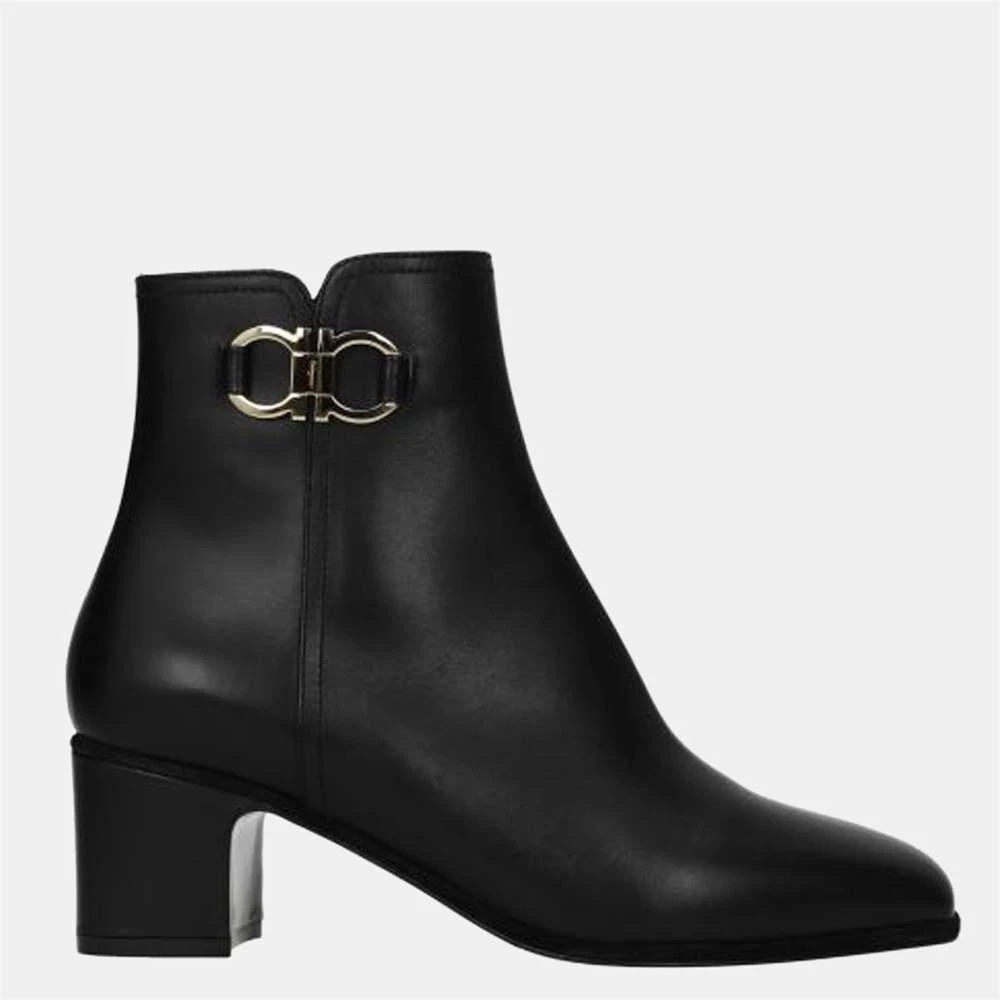 商品Salvatore Ferragamo|Salvatore Ferragamo Black Leather Ankle Boots Size EU 38.5 US 8,价格¥6495,第1张图片