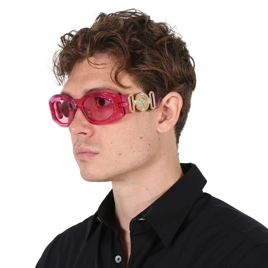 商品Versace|Pink Irregular Men's Sunglasses VE4425U 542184 54,价格¥1281,第2张图片详细描述