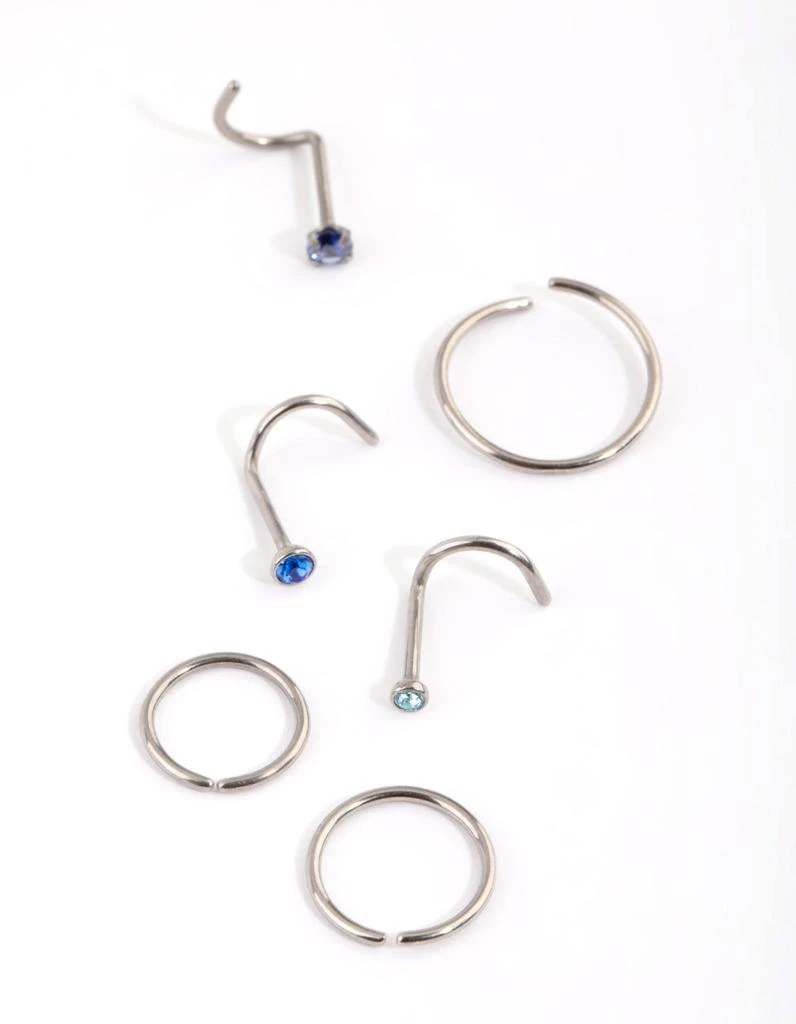 商品Lovisa|Titanium Diamante Nose Stud and Ring Pack,价格¥150,第2张图片详细描述