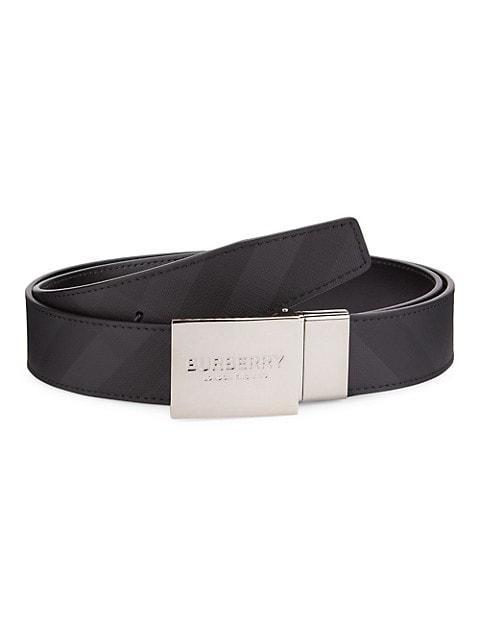 商品Burberry|Reversible Logo Plaque  Cut-To-Size Leather Belt,价格¥3540,第1张图片
