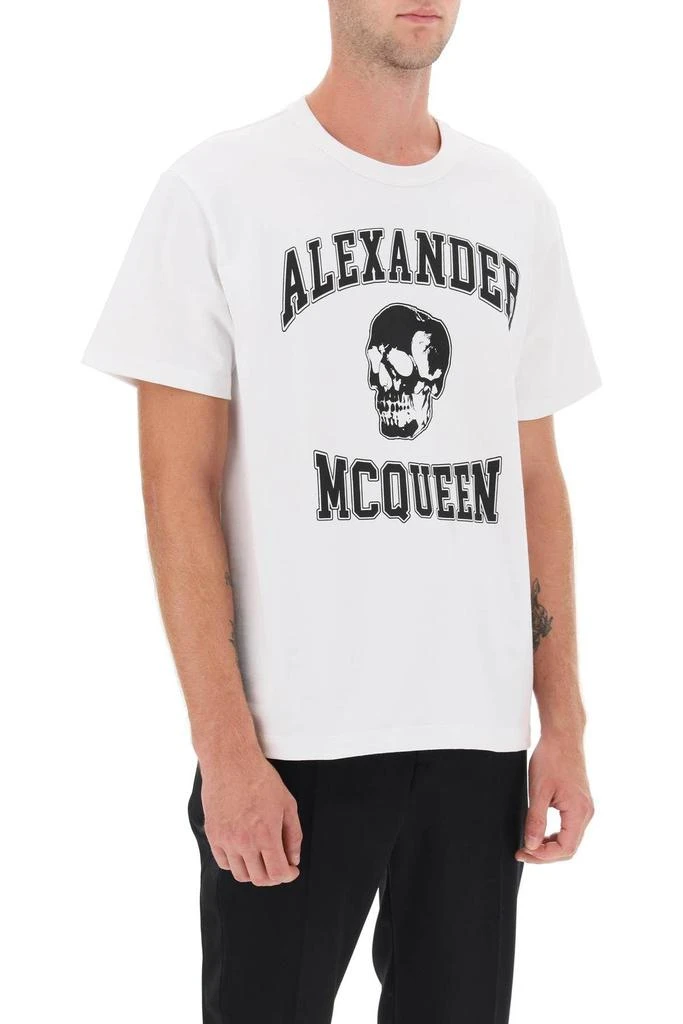 商品Alexander McQueen|T-shirt with varsity logo and skull print,价格¥1607,第3张图片详细描述