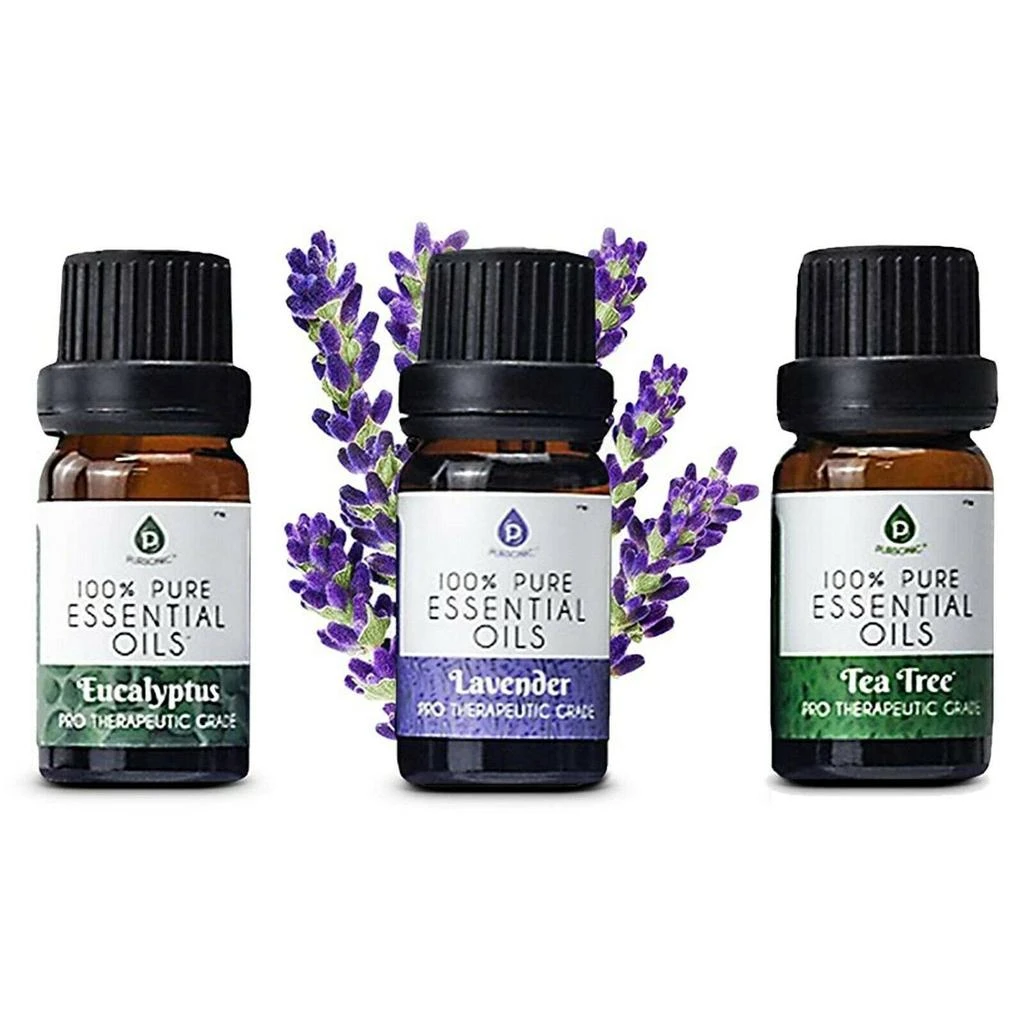 商品PURSONIC|Pursonic 3 pack of 100% Pure Essential Oils (Eucalyptus, Lavender & Tea Tree),价格¥134,第2张图片详细描述