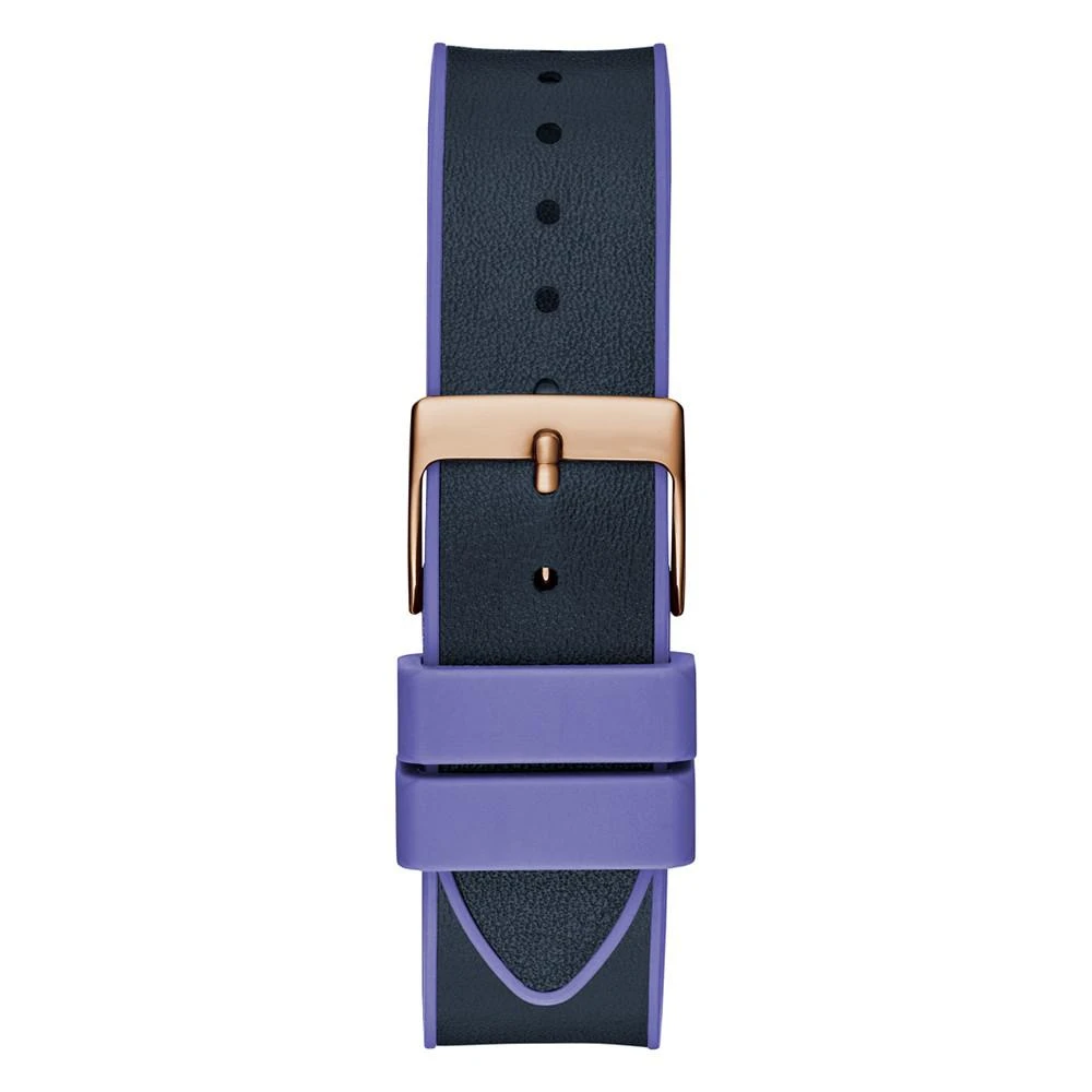 商品GUESS|Women's Navy Glitz Genuine Leather, Silicone Strap, Multi-Function Watch, 40mm,价格¥1127,第3张图片详细描述