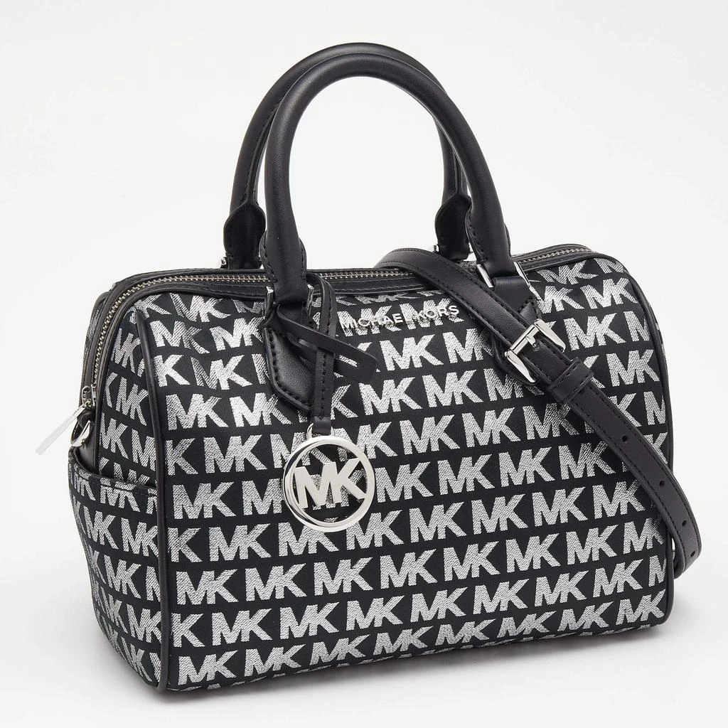 商品[二手商品] Michael Kors|Michael Kors Black Jacquard And Leather Bedford Boston Bag,价格¥1273,第3张图片详细描述