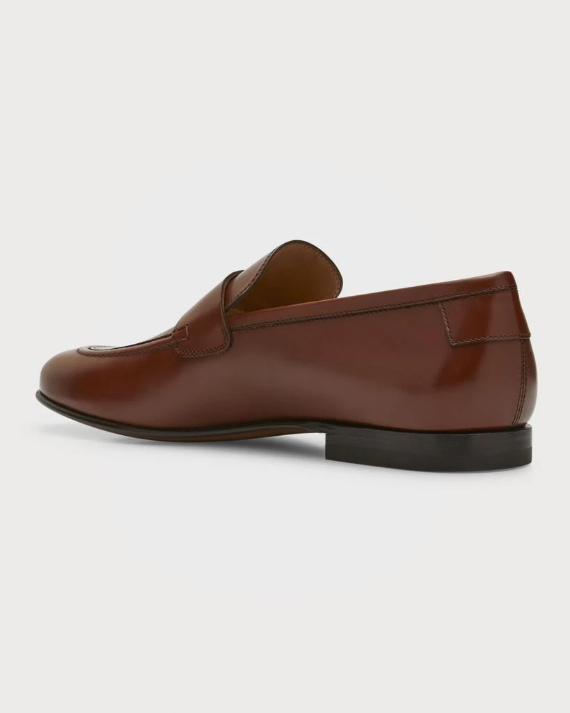 商品Salvatore Ferragamo|Men's Goya Almond Toe Leather Penny Loafers,价格¥3380,第4张图片详细描述