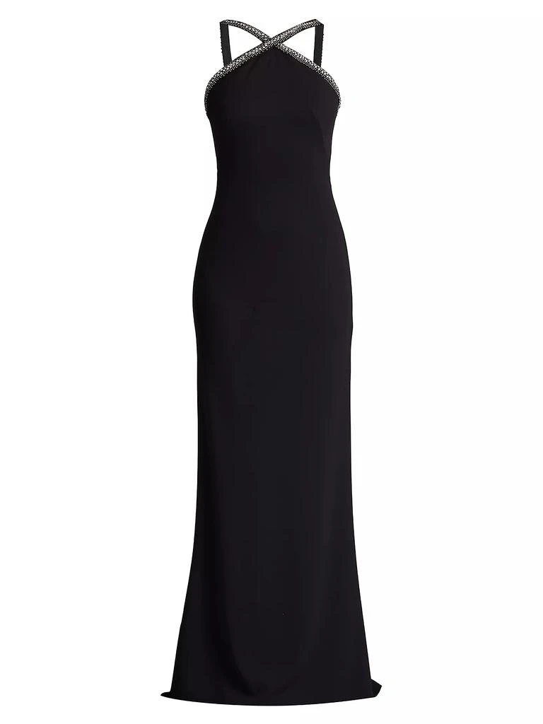 商品Tadashi Shoji|Embellished Crepe Crisscross Gown,价格¥3427,第1张图片