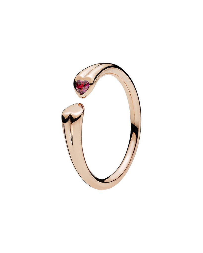 Pandora Rose CZ Polished & Sparkling Hearts Open Ring商品第1张图片规格展示