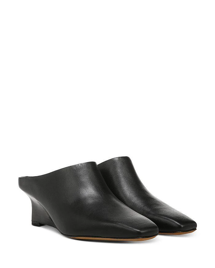 商品Vince|Women's Benita Square Toe Wedge Heel Mules,价格¥781,第1张图片