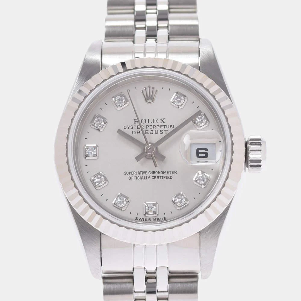 商品[二手商品] Rolex|Rolex Silver Diamonds Stainless Steel Datejust 69174G Automatic Women's Wristwatch 26 mm,价格¥38195,第1张图片