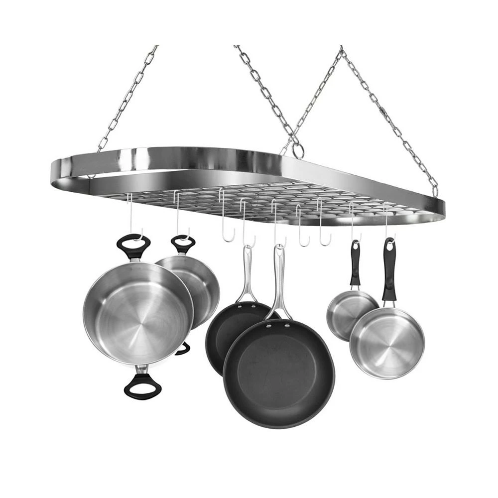 商品Sorbus|Ceiling Mounted Pot Rack with Hooks,价格¥678,第1张图片