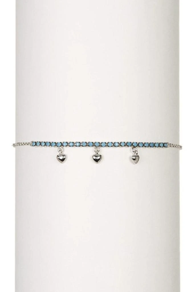 商品ADORNIA|Adornia Turquoise Hanging Hearts Bracelet silver,价格¥80,第1张图片