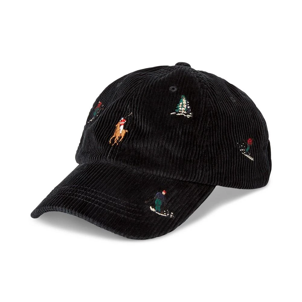 商品Ralph Lauren|Men's Ski-Embroidered Corduroy Ball Cap,价格¥418,第1张图片