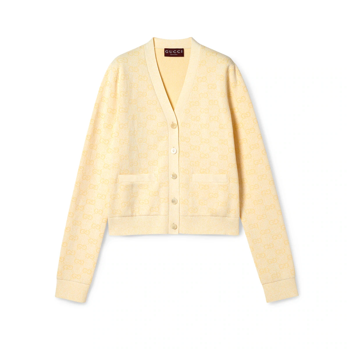 商品Gucci|【预售】 古驰 25春夏 女士 针织衫 精棉GG提花针织开衫 818735 XKEOH 7413 ,价格¥12529,第1张图片