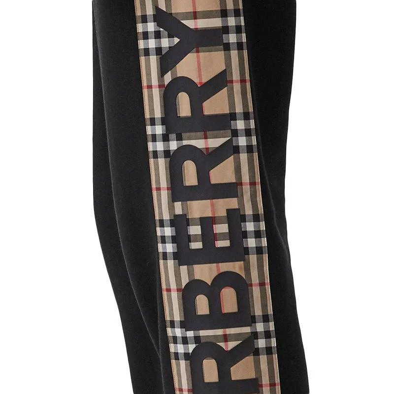 商品Burberry|香港直发Burberry 巴宝莉 女士黑色拼格纹运动裤 8024541,价格¥5827,第5张图片详细描述