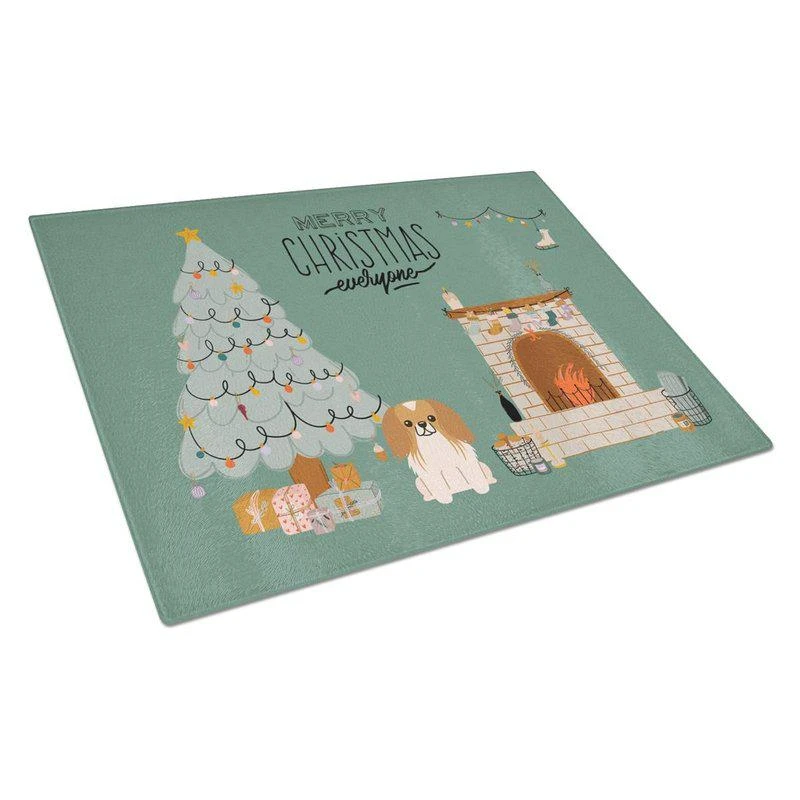 商品Caroline's Treasures|CK7666LCB Red White Pekingese Christmas Everyone Glass Cutting Board Large,价格¥262,第1张图片