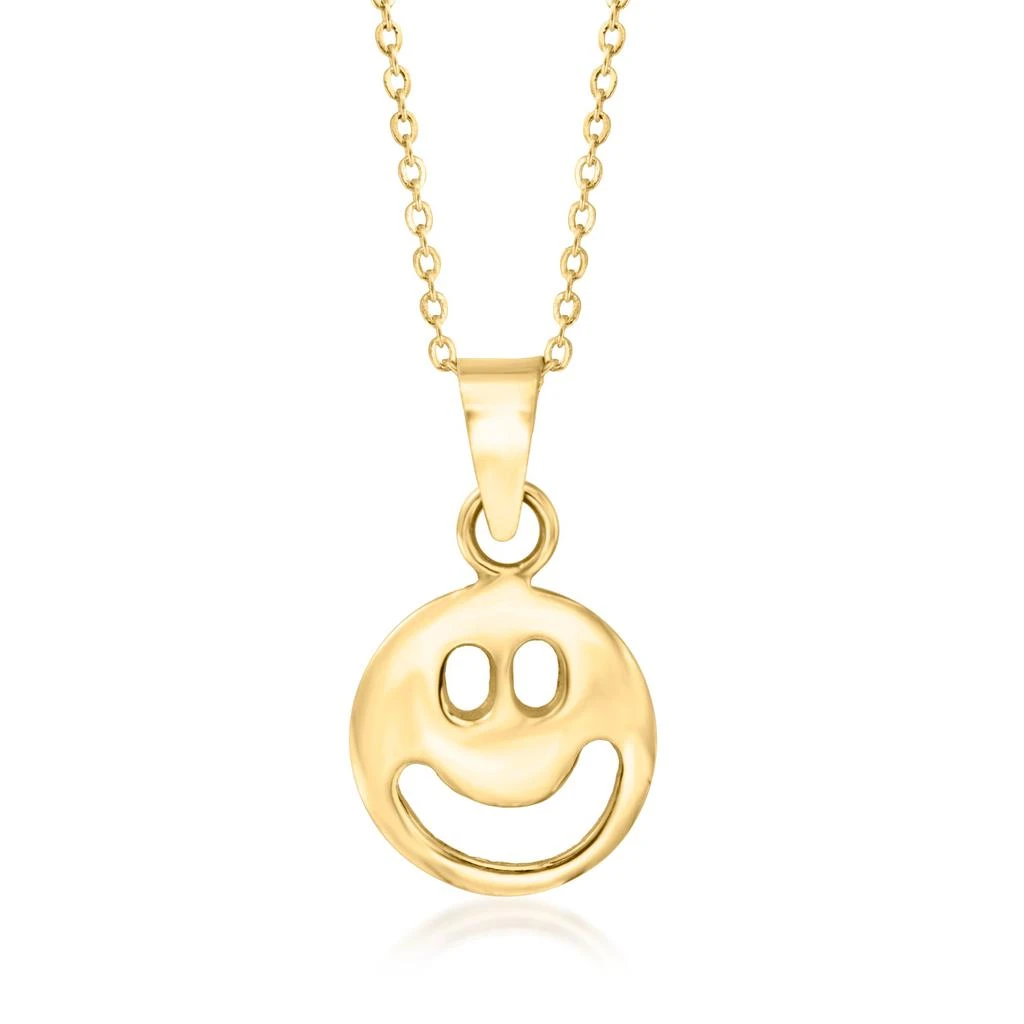 商品RS Pure|RS Pure by Ross-Simons 14kt Yellow Gold Smiley Face Pendant Necklace,价格¥1183,第1张图片