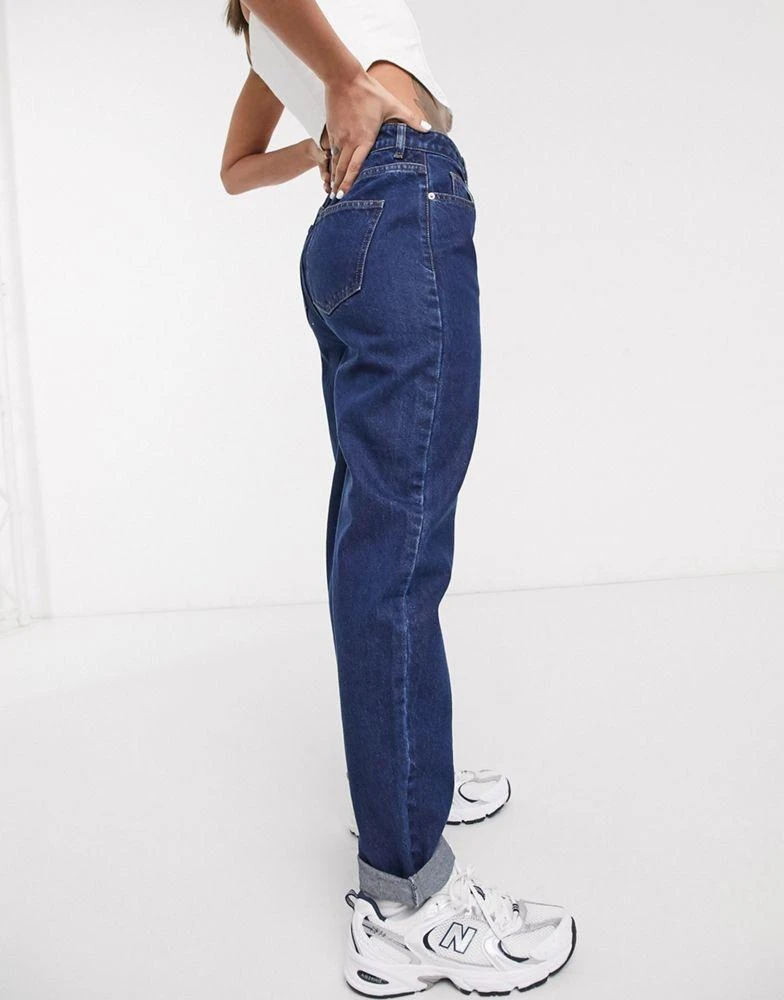 商品ASOS|ASOS DESIGN high rise 'original' mom jeans in darkwash,价格¥89,第4张图片详细描述