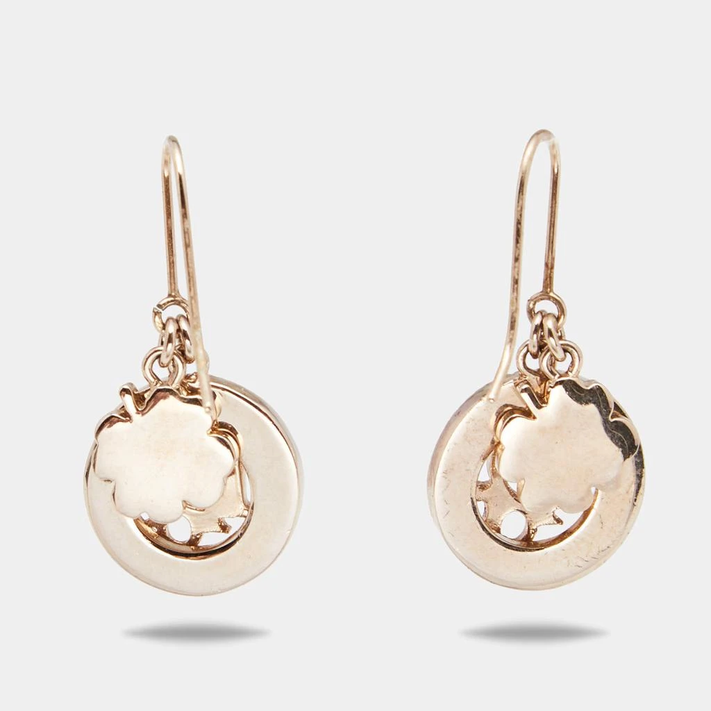 商品[二手商品] Dior|Dior Gold Tone Crystal Logo & Clover Drop Hook Earrings,价格¥2581,第3张图片详细描述