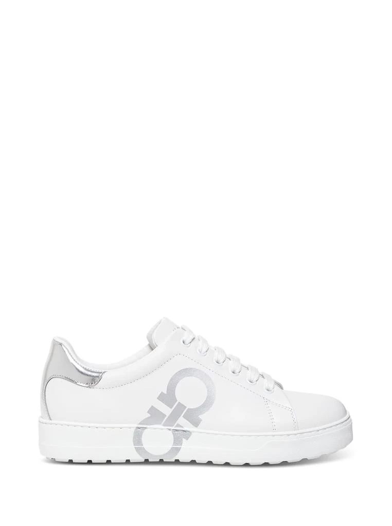 商品Salvatore Ferragamo|Glamor White Leather Sneakers Salvatore Ferragamo Woman,价格¥2899,第1张图片