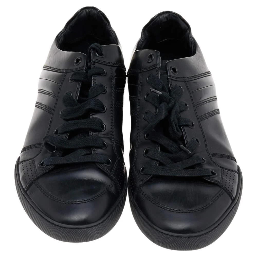 商品[二手商品] Dior|Dior Homme Black Patent and Leather Low Top Sneakers Size 39.5,价格¥2889,第3张图片详细描述