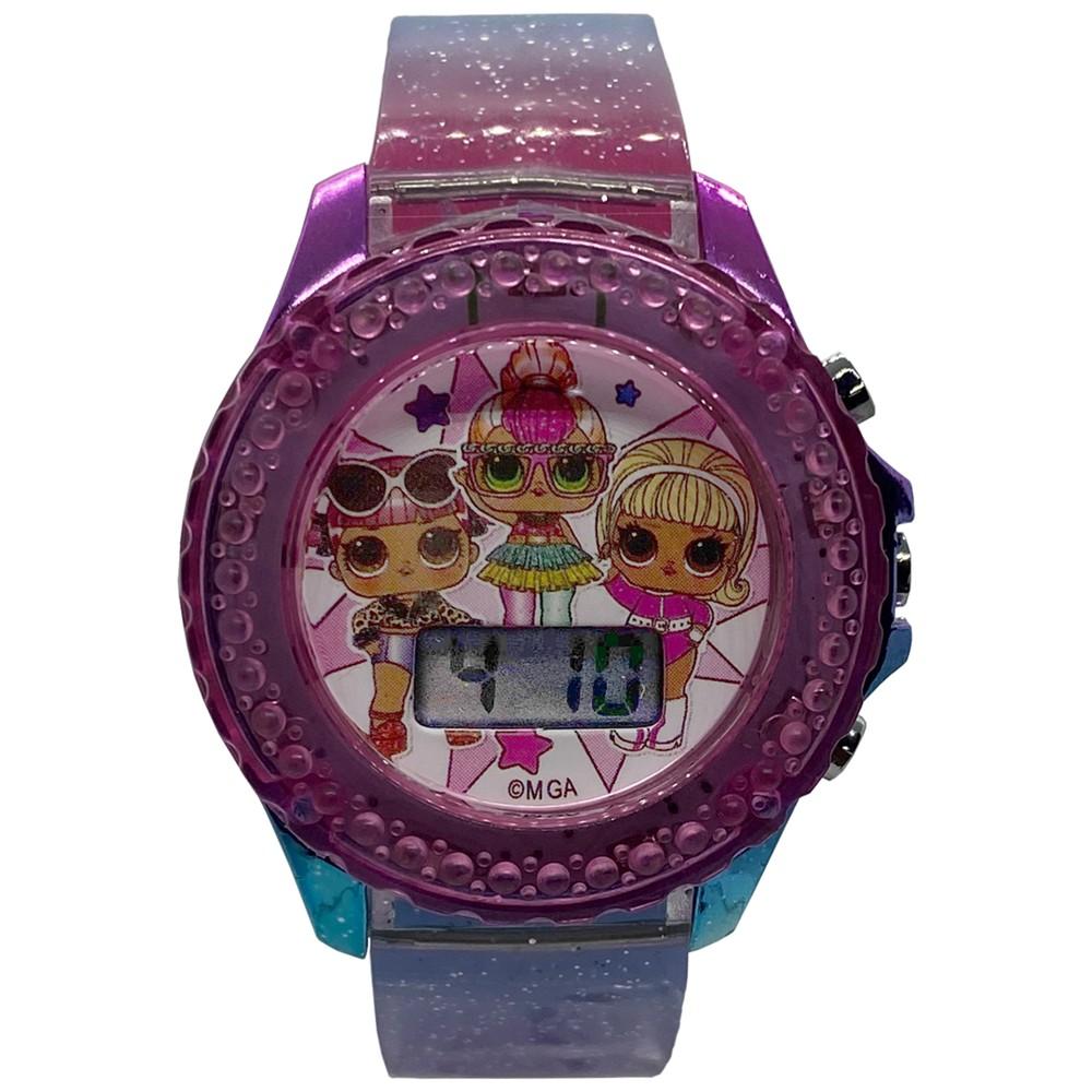Kid's LOL Surprise Digital Rainbow Glitter Silicone Strap Watch 34mm商品第1张图片规格展示