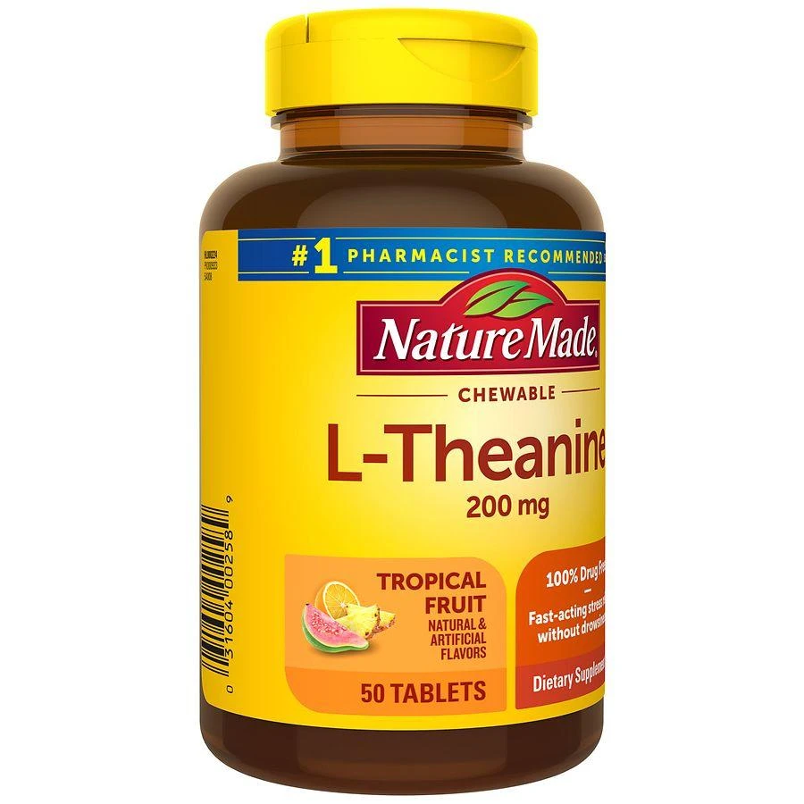 L-Theanine 200 mg Chewable Tablets Tropical Fruit 商品