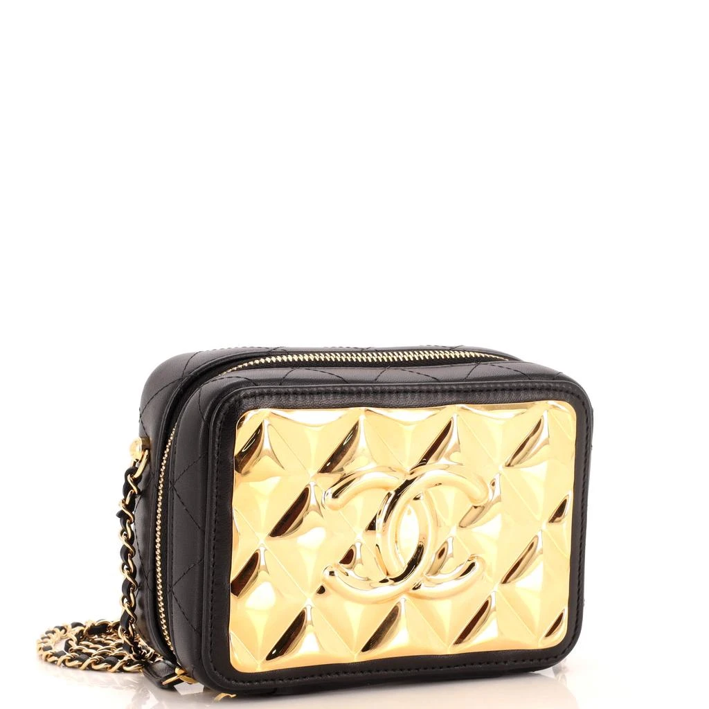 商品[二手商品] Chanel|Golden Plate Zip Around Vanity Case with Chain Quilted Metal and Lambskin Mini,价格¥19426,第2张图片详细描述