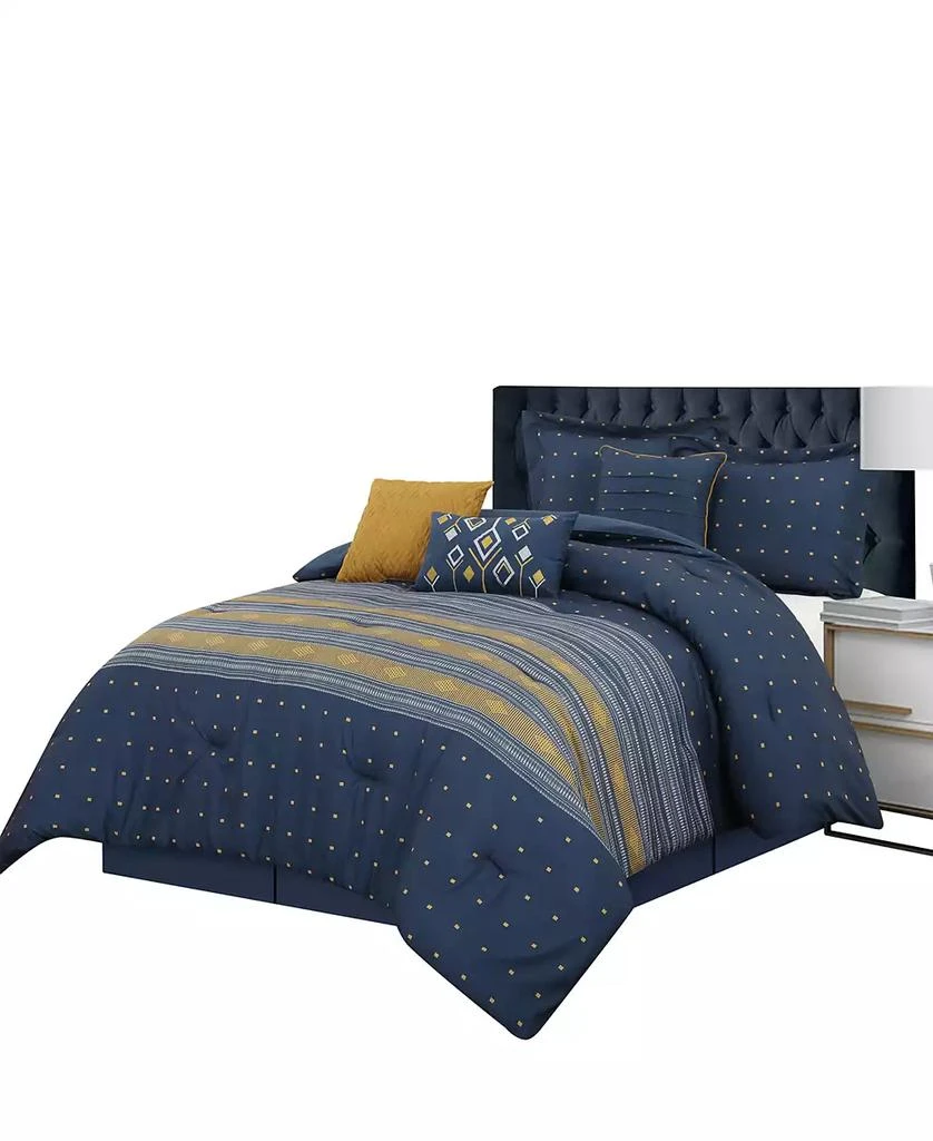 商品Stratford Park|Minerva Geometric 7-Pc. Comforter Set,价格¥896,第4张图片详细描述