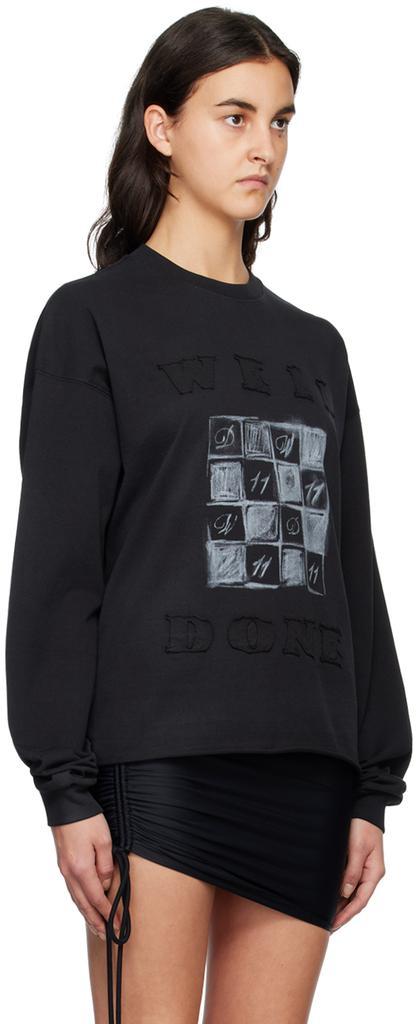 商品We11done|Black Printed Long Sleeve T-Shirt,价格¥1031,第4张图片详细描述