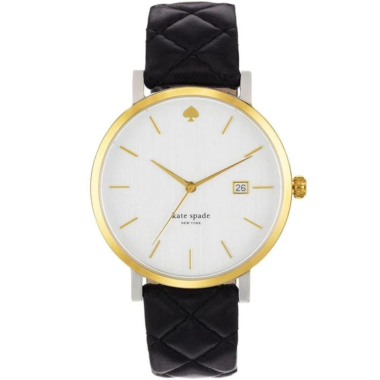 商品Kate Spade|Watch, Women's Metro Black Quilted Leather Strap 38mm 1YRU0125,价格¥1094,第1张图片