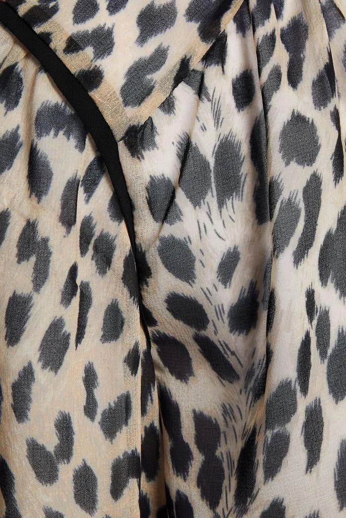 商品Maje|Lip gathered leopard-print chiffon blouse,价格¥552,第4张图片详细描述