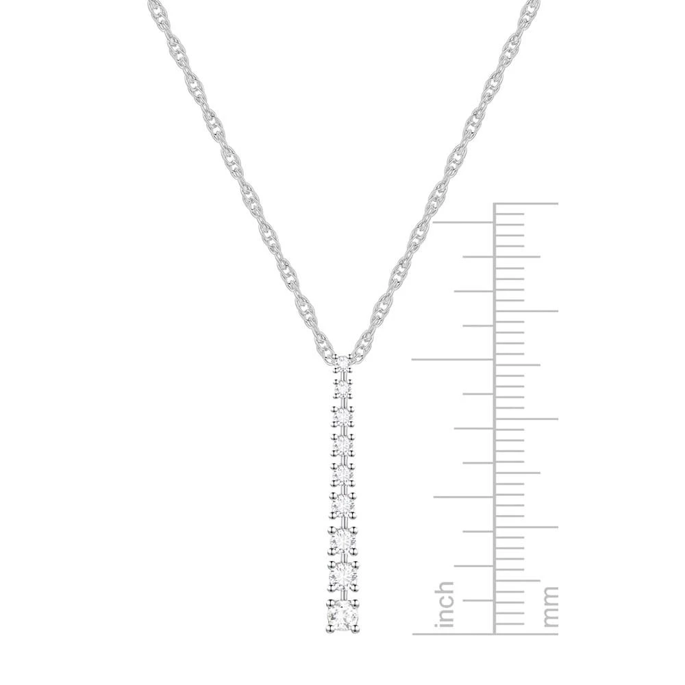 商品Macy's|Diamond Graduated 18" Pendant Necklace (1/3 ct. t.w.) in Sterling Silver,价格¥1883,第3张图片详细描述
