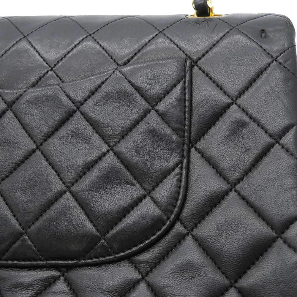 Chanel Black Quilted Lambskin Leather Medium Double Flap Shoulder Bag  商品