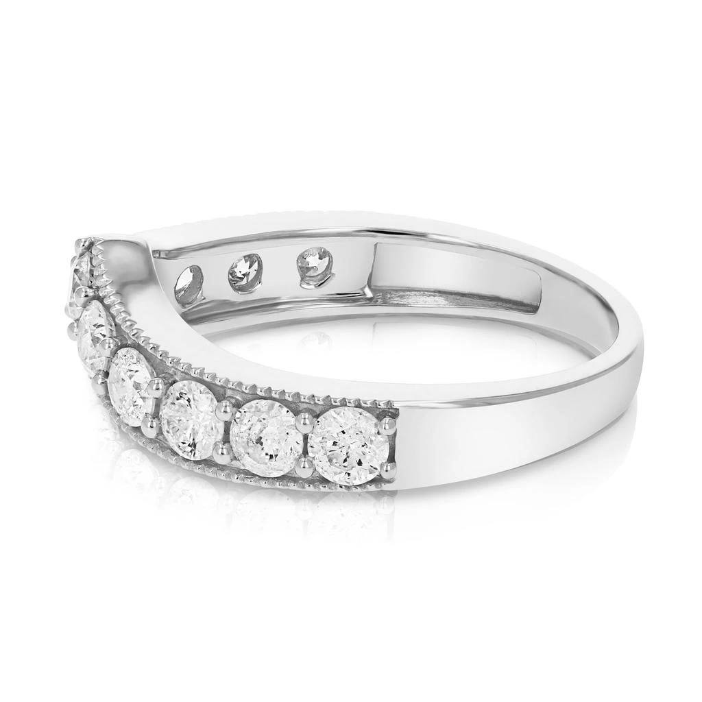 商品Vir Jewels|1/2 cttw V-Shape Diamond Wedding Band with Milgrain 14K White Gold,价格¥3573,第3张图片详细描述