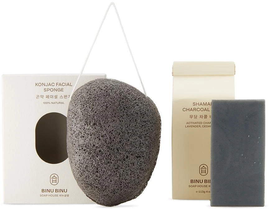 商品Binu Binu|SSENSE Exclusive Shaman Charcoal Soap & Konjac Sponge,价格¥315,第3张图片详细描述