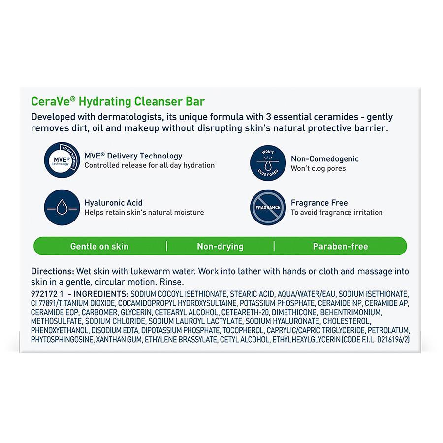 商品CeraVe|Hydrating Cleansing Bar for Normal to Dry Skin,价格¥51,第4张图片详细描述