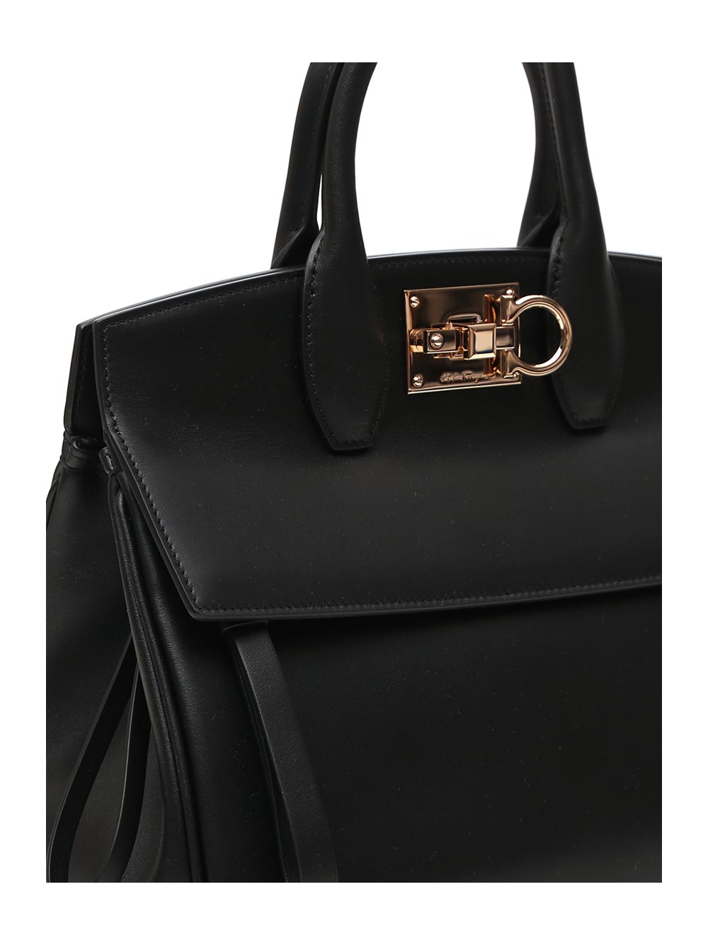 SALVATORE FERRAGAMO 菲拉格慕 女士黑色手提包 21H159-0696448商品第2张图片规格展示