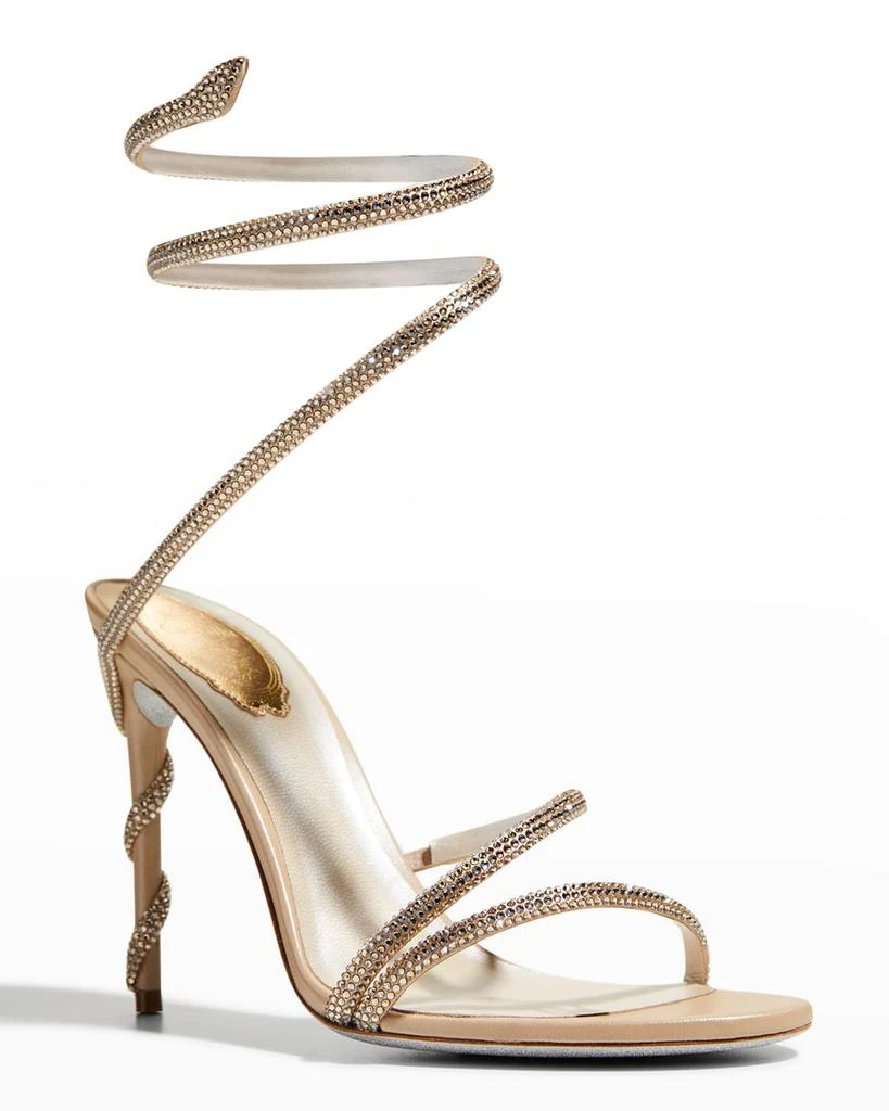 商品Rene Caovilla|Snake-Wrap Strass Stiletto Sandals,价格¥13900,第5张图片详细描述
