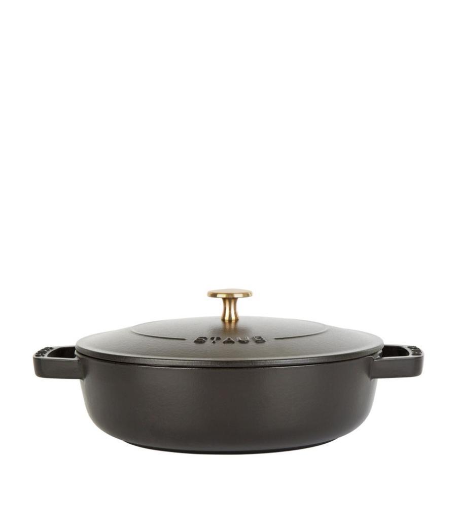 商品Staub|Black Round Chistera Braiser Sauté Pan (24cm),价格¥1823,第1张图片