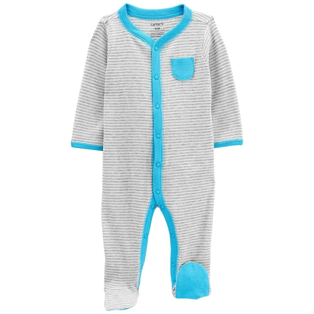 商品Carter's|Baby Boys or Baby Girls Striped Snap Up Thermal Sleep and Play,价格¥80,第2张图片详细描述