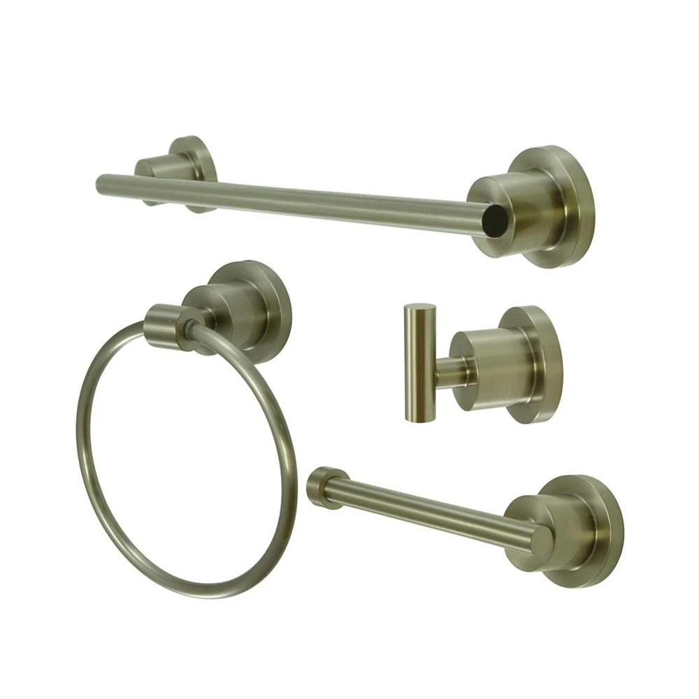 商品Kingston Brass|Concord Modern 4-Pc. Bathroom Accessories Set in Brushed Nickel,价格¥2057,第1张图片