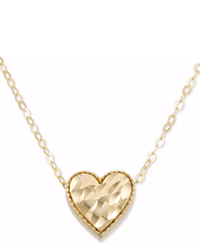商品Macy's|Hammered Heart 18" Pendant Necklace in 10k Gold,价格¥6457,第1张图片