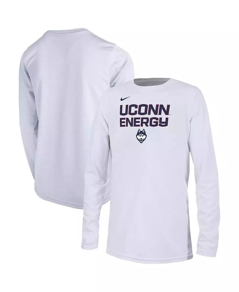 商品NIKE|Big Boys White UConn Huskies 2024 On-Court Bench Energy T-shirt,价格¥262,第1张图片