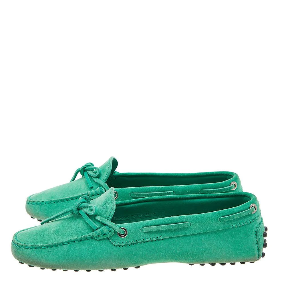 商品[二手商品] Tod's|Tod's Green Suede Bow Slip On Loafers Size 38,价格¥1380,第4张图片详细描述